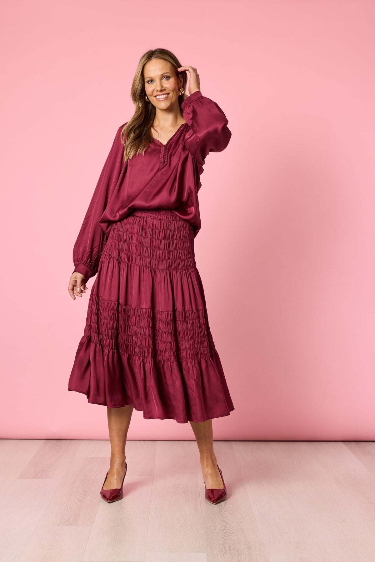 HAMMOCK & VINE_LUXE PLAIT TOP SHIRAZ _ LUXE PLAIT TOP SHIRAZ _ Ebony Boutique NZ