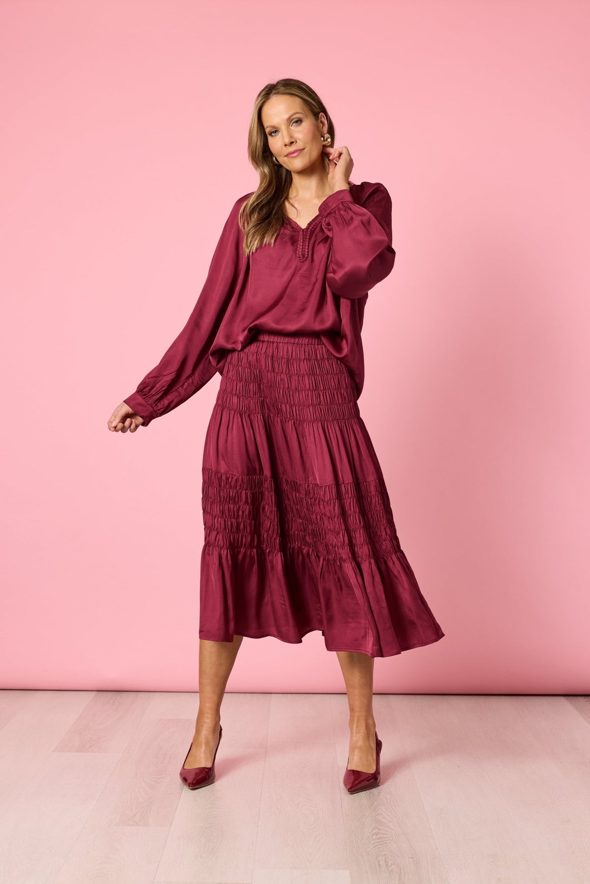 HAMMOCK & VINE_LUXE PLAIT TOP SHIRAZ _ LUXE PLAIT TOP SHIRAZ _ Ebony Boutique NZ