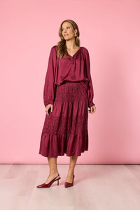 HAMMOCK & VINE_LUXE PLAIT TOP SHIRAZ _ LUXE PLAIT TOP SHIRAZ _ Ebony Boutique NZ