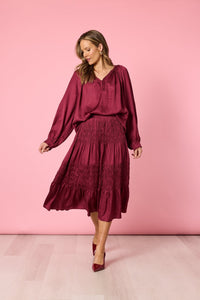 HAMMOCK & VINE_LUXE PLAIT TOP SHIRAZ _ LUXE PLAIT TOP SHIRAZ _ Ebony Boutique NZ