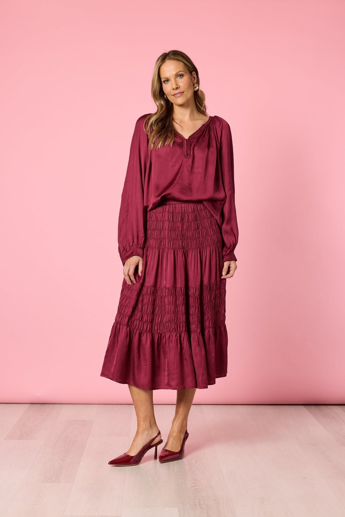 HAMMOCK & VINE_LUXE PLAIT TOP SHIRAZ _ LUXE PLAIT TOP SHIRAZ _ Ebony Boutique NZ