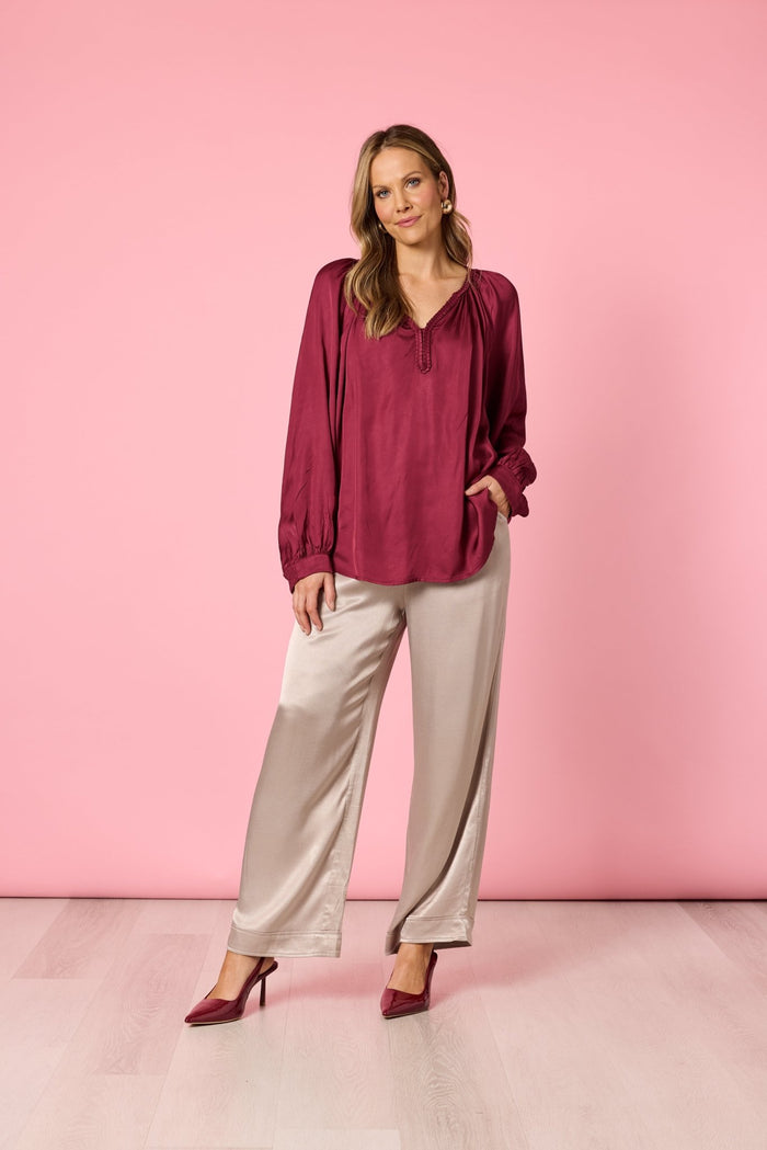 HAMMOCK & VINE_LUXE PLAIT TOP SHIRAZ _ LUXE PLAIT TOP SHIRAZ _ Ebony Boutique NZ