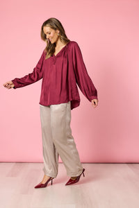 HAMMOCK & VINE_LUXE PLAIT TOP SHIRAZ _ LUXE PLAIT TOP SHIRAZ _ Ebony Boutique NZ