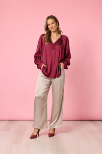 HAMMOCK & VINE_LUXE PLAIT TOP SHIRAZ _ LUXE PLAIT TOP SHIRAZ _ Ebony Boutique NZ