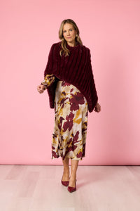 HAMMOCK & VINE_ROMA FAUX PONCHO SHIRAZ _ ROMA FAUX PONCHO SHIRAZ _ Ebony Boutique NZ