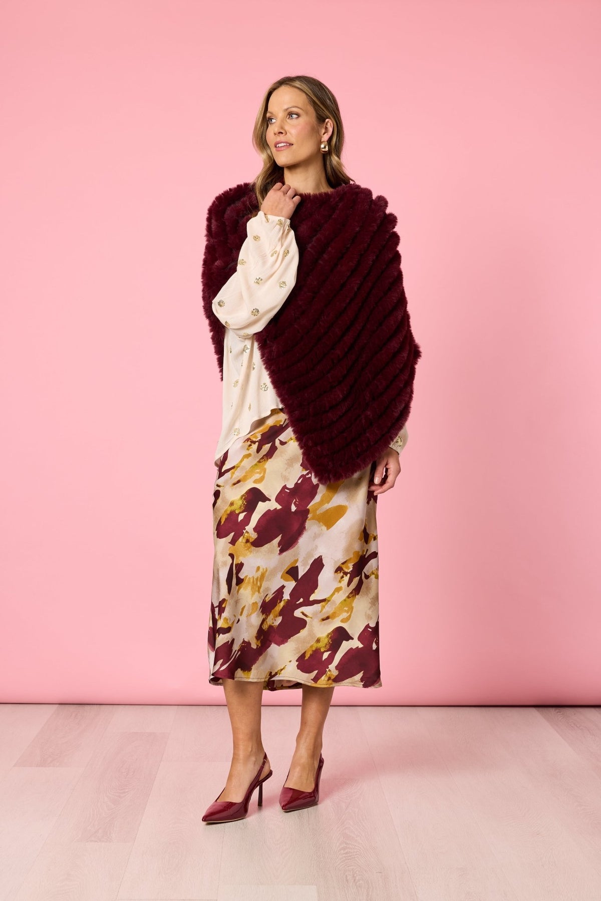 HAMMOCK & VINE_ROMA FAUX PONCHO SHIRAZ _ ROMA FAUX PONCHO SHIRAZ _ Ebony Boutique NZ