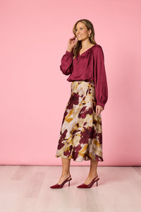 HAMMOCK & VINE_VERONA PRINT SKIRT SHIRAZ _ VERONA PRINT SKIRT SHIRAZ _ Ebony Boutique NZ