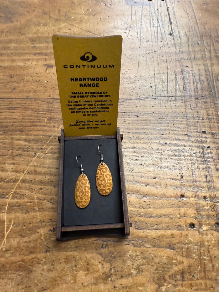 HEARTWOOD_KOPATA DEW DROP EARRINGS WOOD _ KOPATA DEW DROP EARRINGS WOOD _ Ebony Boutique NZ