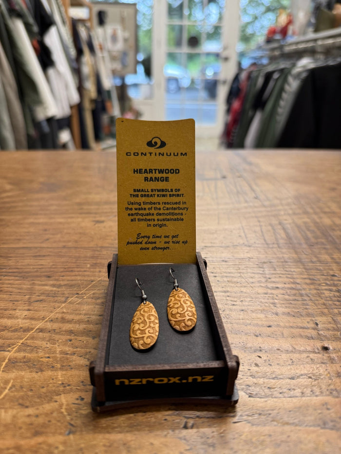 HEARTWOOD_KOPATA DEW DROP EARRINGS WOOD _ KOPATA DEW DROP EARRINGS WOOD _ Ebony Boutique NZ