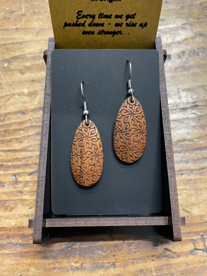 HEARTWOOD_KOPATA DEWDROP EARRINGS WOOD _ KOPATA DEWDROP EARRINGS WOOD _ Ebony Boutique NZ