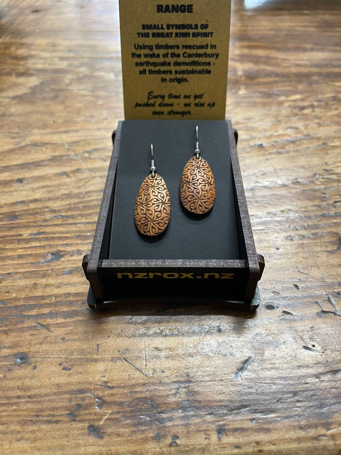 HEARTWOOD_KOPATA DEWDROP EARRINGS WOOD _ KOPATA DEWDROP EARRINGS WOOD _ Ebony Boutique NZ