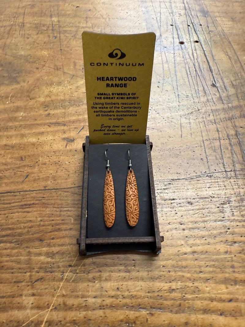 HEARTWOOD_ROIMATA TEARDROP EARRINGS WOOD _ ROIMATA TEARDROP EARRINGS WOOD _ Ebony Boutique NZ