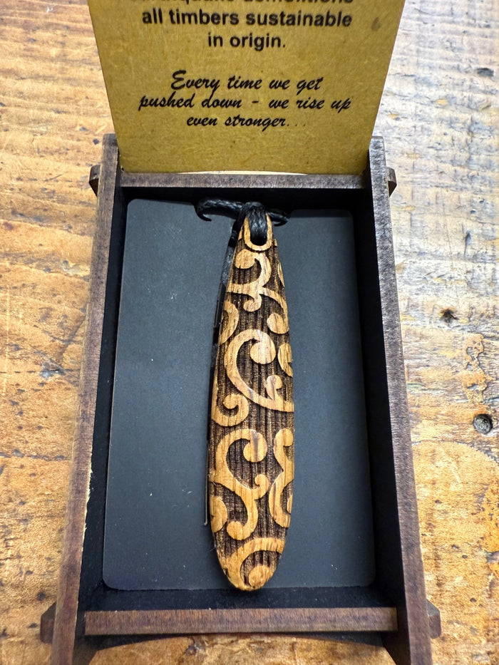 HEARTWOOD_ROIMATA TEARDROP PENDANT WOOD _ ROIMATA TEARDROP PENDANT WOOD _ Ebony Boutique NZ