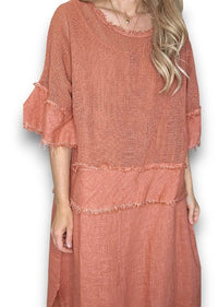 HELGA MAY_AMALFI TWO PIECE DRESS BRICK _ AMALFI TWO PIECE DRESS BRICK _ Ebony Boutique NZ