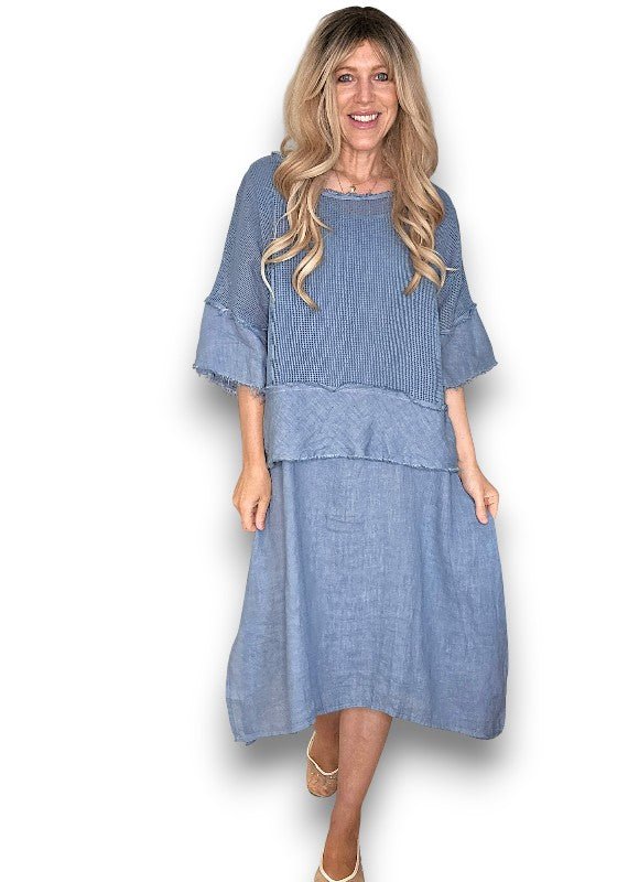 HELGA MAY_AMALFI TWO PIECE DRESS PETROL _ AMALFI TWO PIECE DRESS PETROL _ Ebony Boutique NZ