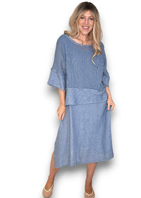 HELGA MAY_AMALFI TWO PIECE DRESS PETROL _ AMALFI TWO PIECE DRESS PETROL _ Ebony Boutique NZ