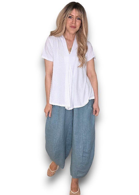 HELGA MAY_BARREL LINEN PANTS SEAFOAM _ BARREL LINEN PANTS SEAFOAM _ Ebony Boutique NZ