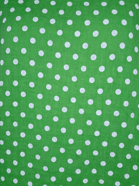 HELGA MAY_BUTTON SLEEVE HEM DRESS LINEN POLKA DOT BRIGHT GREEN _ BUTTON SLEEVE HEM DRESS LINEN POLKA DOT BRIGHT GREEN _ Ebony Boutique NZ