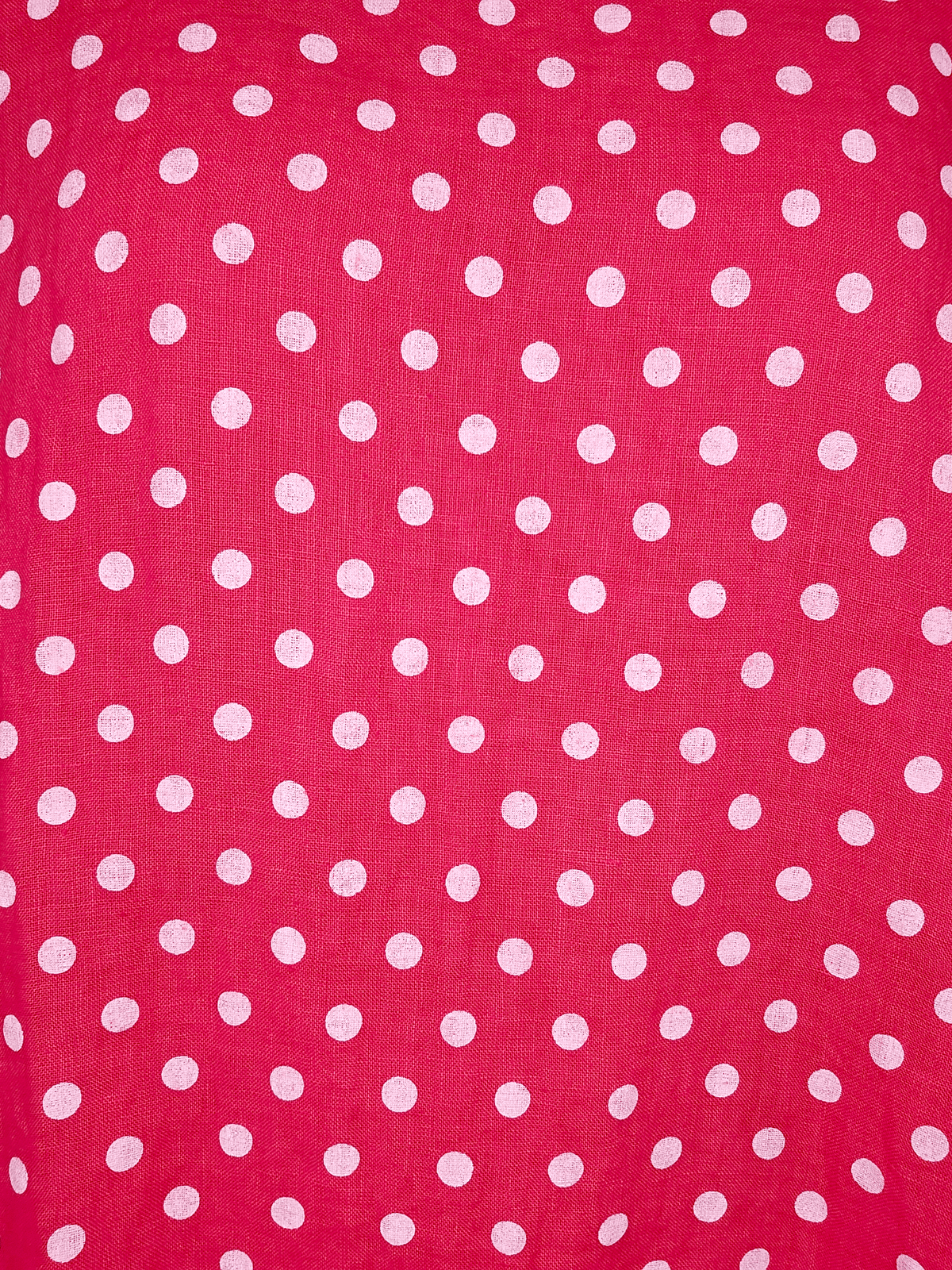 HELGA MAY_BUTTON SLEEVE HEM DRESS LINEN POLKA DOT HOT PINK _ BUTTON SLEEVE HEM DRESS LINEN POLKA DOT HOT PINK _ Ebony Boutique NZ