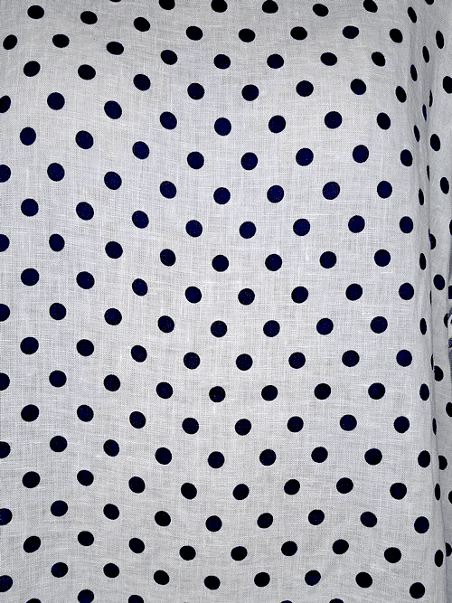 HELGA MAY_BUTTON SLEEVE HEM DRESS LINEN POLKA DOT WHITE _ BUTTON SLEEVE HEM DRESS LINEN POLKA DOT WHITE _ Ebony Boutique NZ