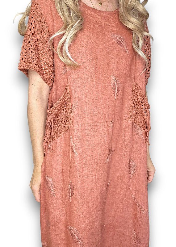 HELGA MAY_C'EST LA VIE EASY DRESS BRICK _ C'EST LA VIE EASY DRESS BRICK _ Ebony Boutique NZ