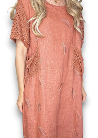 HELGA MAY_C'EST LA VIE EASY DRESS BRICK _ C'EST LA VIE EASY DRESS BRICK _ Ebony Boutique NZ