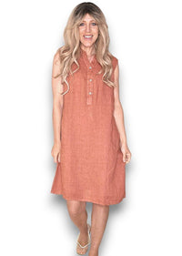 HELGA MAY_COASTAL MIDI TANK DRESS BRICK _ COASTAL MIDI TANK DRESS BRICK _ Ebony Boutique NZ