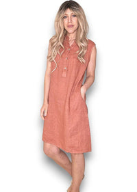 HELGA MAY_COASTAL MIDI TANK DRESS BRICK _ COASTAL MIDI TANK DRESS BRICK _ Ebony Boutique NZ