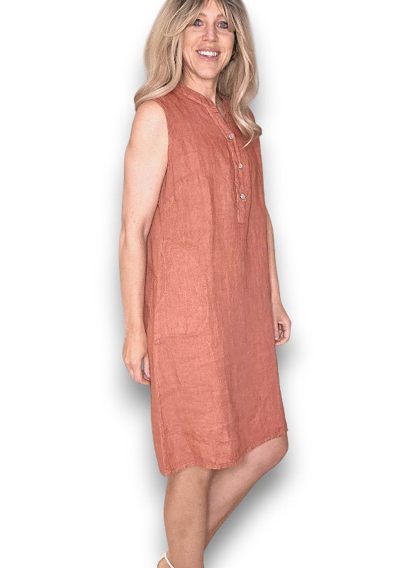 HELGA MAY_COASTAL MIDI TANK DRESS BRICK _ COASTAL MIDI TANK DRESS BRICK _ Ebony Boutique NZ