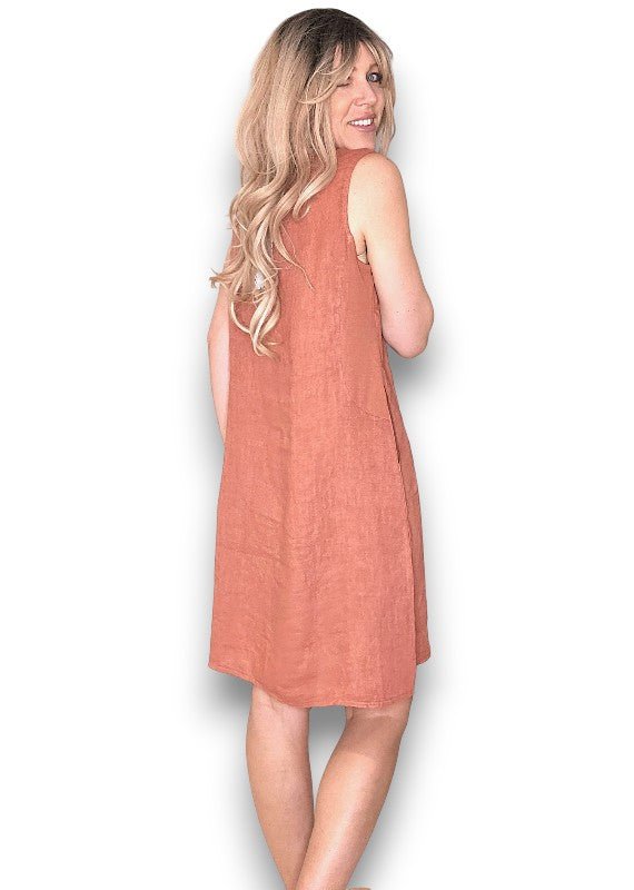 HELGA MAY_COASTAL MIDI TANK DRESS BRICK _ COASTAL MIDI TANK DRESS BRICK _ Ebony Boutique NZ