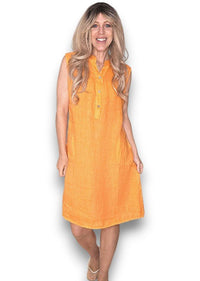 HELGA MAY_COASTAL MIDI TANK DRESS BRIGHT ORANGE _ COASTAL MIDI TANK DRESS BRIGHT ORANGE _ Ebony Boutique NZ