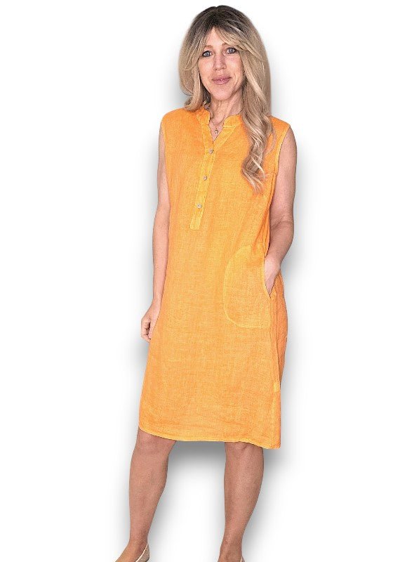 HELGA MAY_COASTAL MIDI TANK DRESS BRIGHT ORANGE _ COASTAL MIDI TANK DRESS BRIGHT ORANGE _ Ebony Boutique NZ