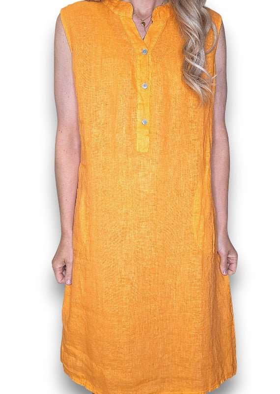 HELGA MAY_COASTAL MIDI TANK DRESS BRIGHT ORANGE _ COASTAL MIDI TANK DRESS BRIGHT ORANGE _ Ebony Boutique NZ