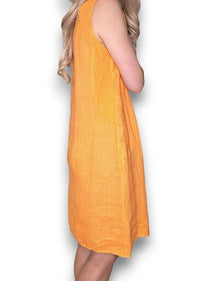 HELGA MAY_COASTAL MIDI TANK DRESS BRIGHT ORANGE _ COASTAL MIDI TANK DRESS BRIGHT ORANGE _ Ebony Boutique NZ