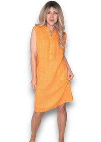 HELGA MAY_COASTAL MIDI TANK DRESS BRIGHT ORANGE _ COASTAL MIDI TANK DRESS BRIGHT ORANGE _ Ebony Boutique NZ