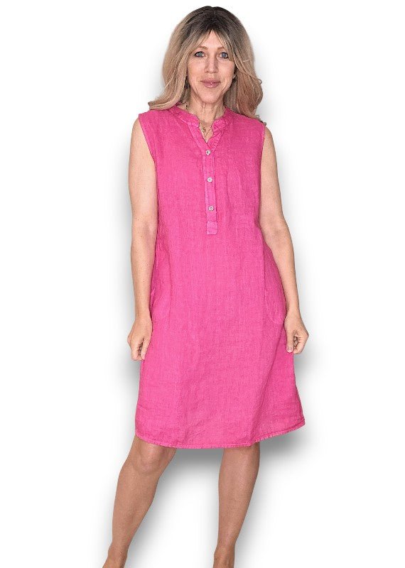 HELGA MAY_COASTAL MIDI TANK DRESS HOT PINK _ COASTAL MIDI TANK DRESS HOT PINK _ Ebony Boutique NZ