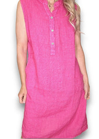 HELGA MAY_COASTAL MIDI TANK DRESS HOT PINK _ COASTAL MIDI TANK DRESS HOT PINK _ Ebony Boutique NZ