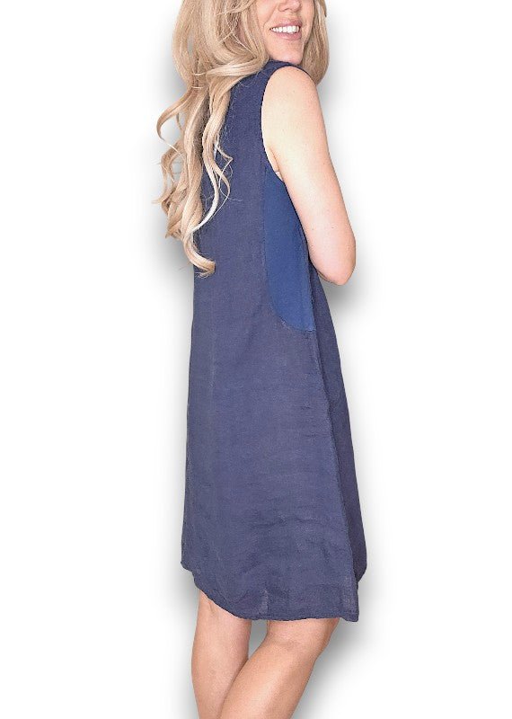 HELGA MAY_COASTAL MIDI TANK DRESS NAVY _ COASTAL MIDI TANK DRESS NAVY _ Ebony Boutique NZ