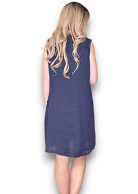 HELGA MAY_COASTAL MIDI TANK DRESS NAVY _ COASTAL MIDI TANK DRESS NAVY _ Ebony Boutique NZ