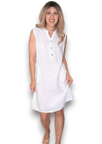 HELGA MAY_COASTAL MIDI TANK DRESS WHITE _ COASTAL MIDI TANK DRESS WHITE _ Ebony Boutique NZ