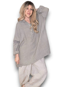 HELGA MAY_COASTAL TUNIC SHIRT MOCHA _ COASTAL TUNIC SHIRT MOCHA _ Ebony Boutique NZ