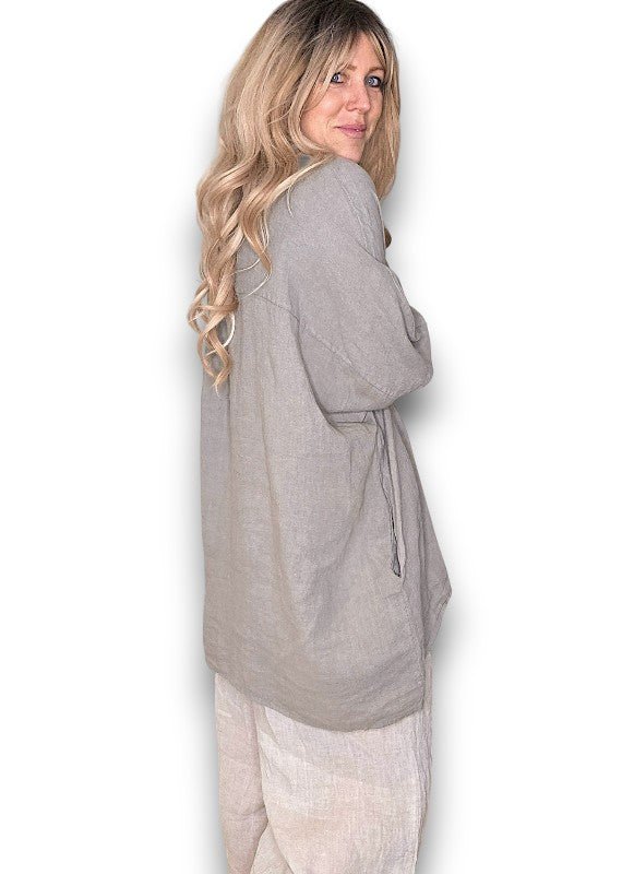 HELGA MAY_COASTAL TUNIC SHIRT MOCHA _ COASTAL TUNIC SHIRT MOCHA _ Ebony Boutique NZ