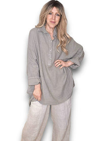 HELGA MAY_COASTAL TUNIC SHIRT MOCHA _ COASTAL TUNIC SHIRT MOCHA _ Ebony Boutique NZ