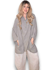 HELGA MAY_COASTAL TUNIC SHIRT MOCHA _ COASTAL TUNIC SHIRT MOCHA _ Ebony Boutique NZ