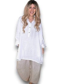 HELGA MAY_COASTAL TUNIC SHIRT WHITE _ COASTAL TUNIC SHIRT WHITE _ Ebony Boutique NZ