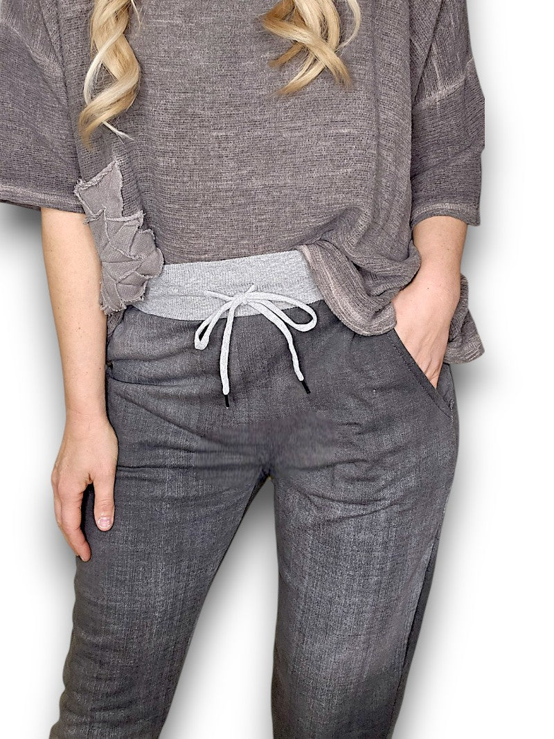 HELGA MAY_CORNELIA JOGGERS GREY DENIM _ CORNELIA JOGGERS GREY DENIM _ Ebony Boutique NZ