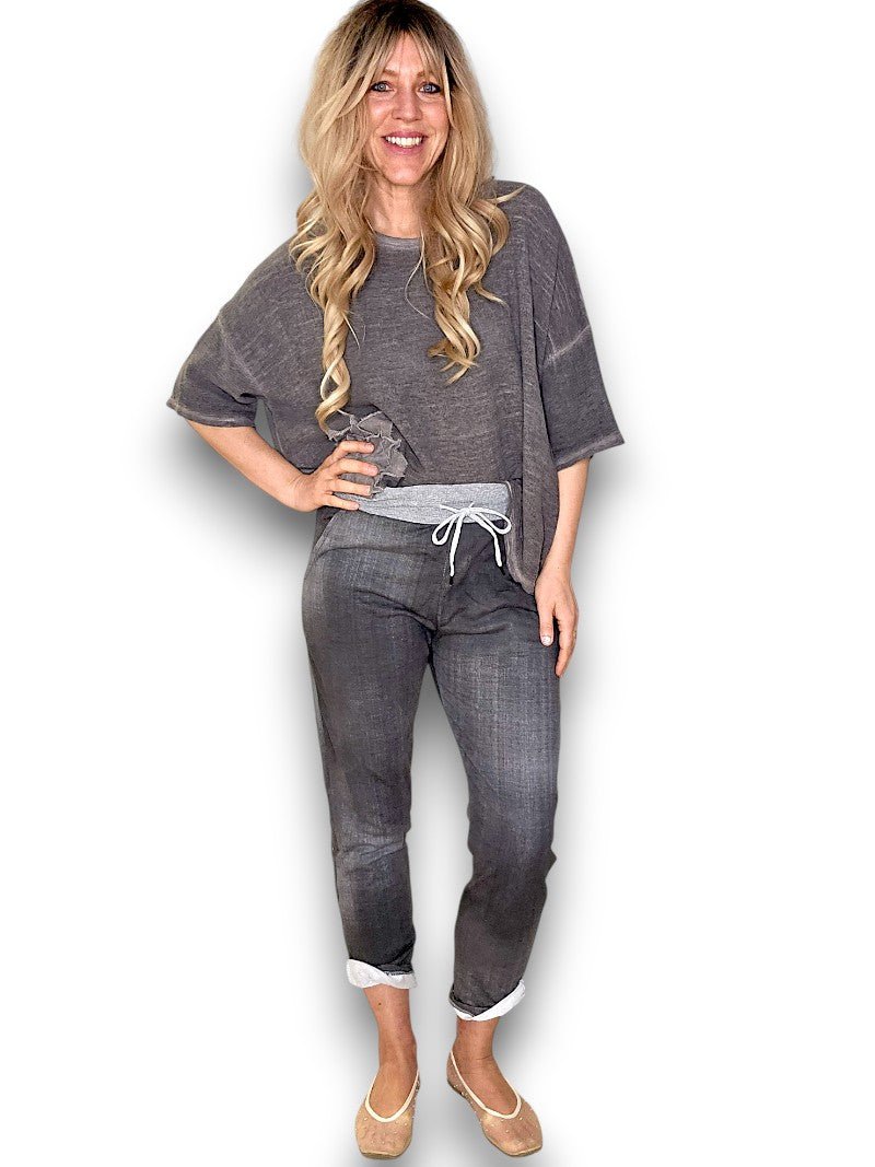 HELGA MAY_CORNELIA JOGGERS GREY DENIM _ CORNELIA JOGGERS GREY DENIM _ Ebony Boutique NZ