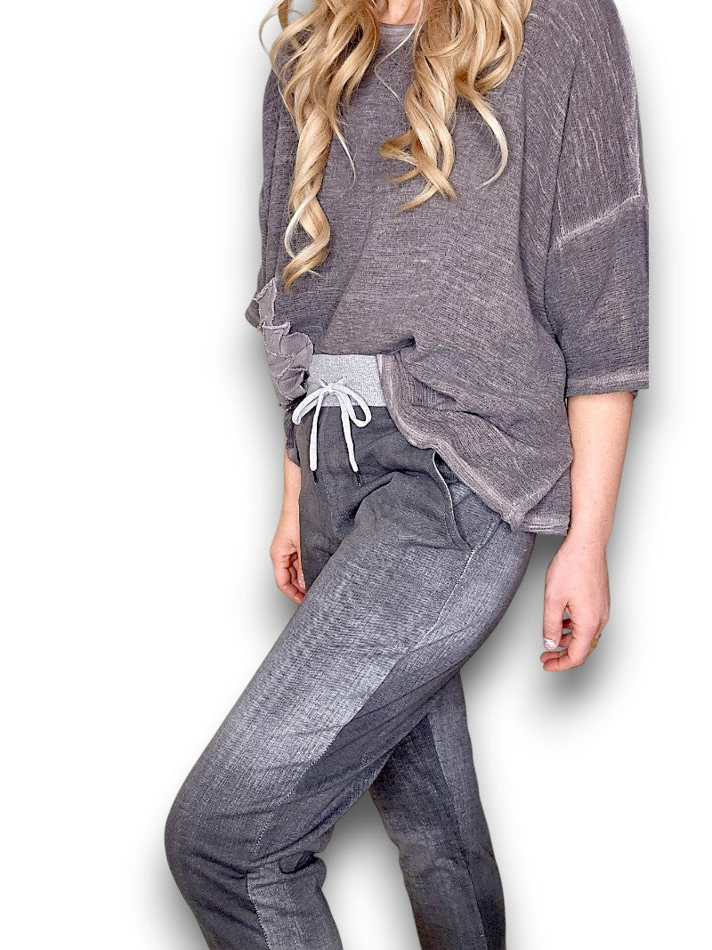 HELGA MAY_CORNELIA JOGGERS GREY DENIM _ CORNELIA JOGGERS GREY DENIM _ Ebony Boutique NZ