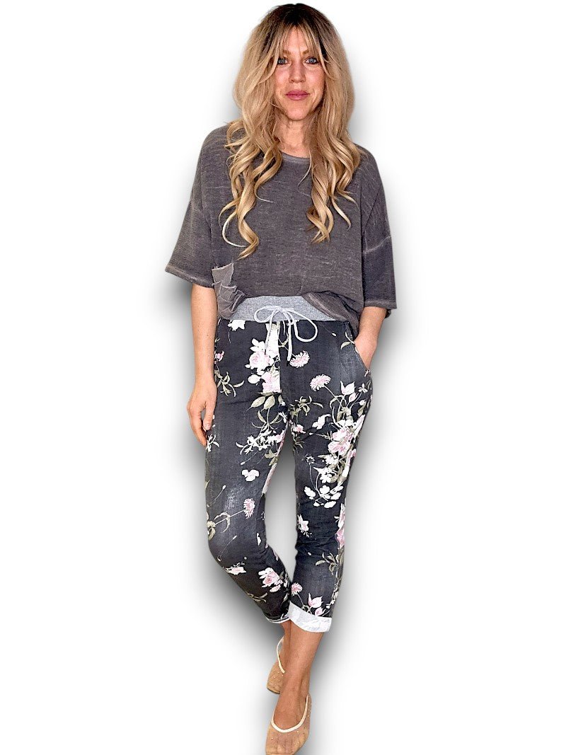 HELGA MAY_CORNELIA JOGGERS POTPOURRI DENIM BLACK _ CORNELIA JOGGERS POTPOURRI DENIM BLACK _ Ebony Boutique NZ