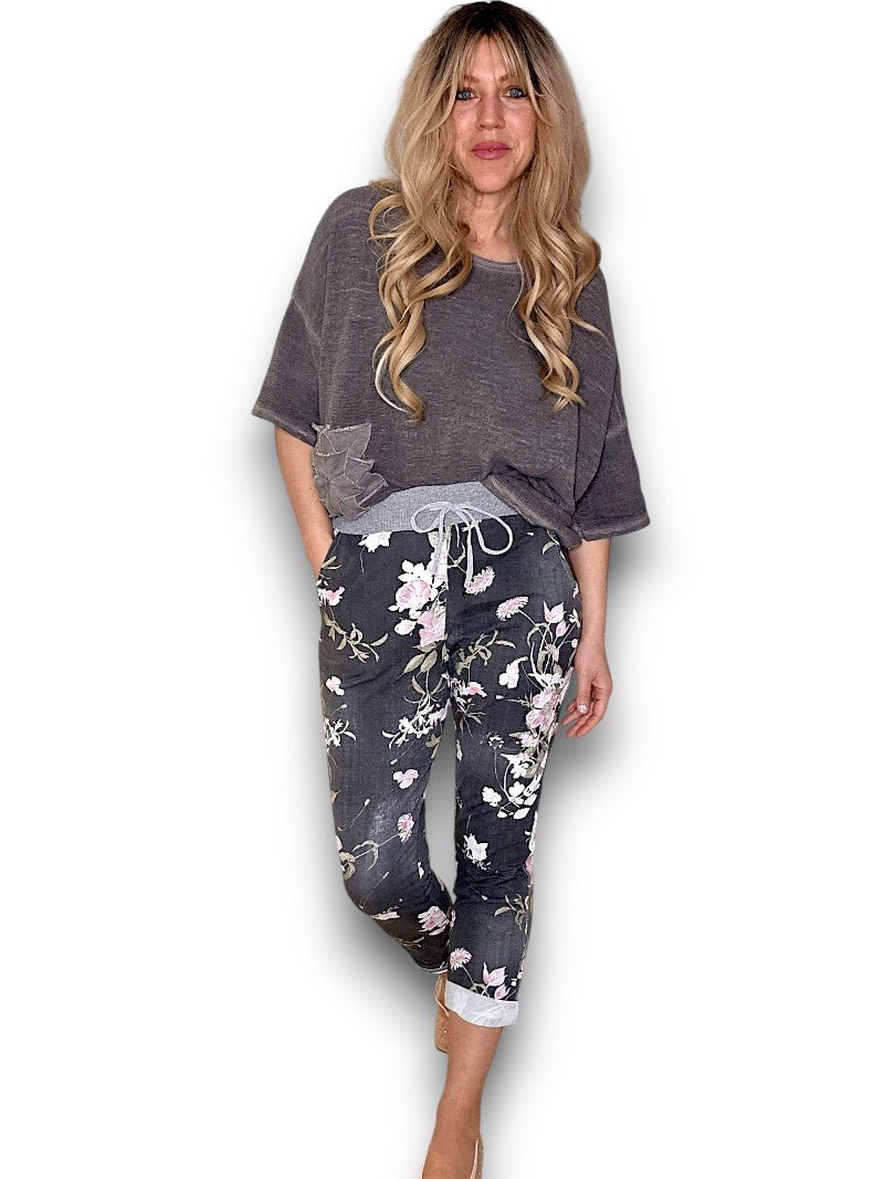 HELGA MAY_CORNELIA JOGGERS POTPOURRI DENIM BLACK _ CORNELIA JOGGERS POTPOURRI DENIM BLACK _ Ebony Boutique NZ